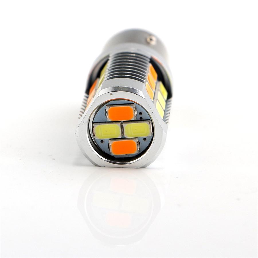 2 шт. 1157 5630 22 SMD BAY15D Янтарный/Белый 22 светодиода Светодиодные лампы S25 P21W DRL Двухцветный Стоп-сигнал 12В-24В DC