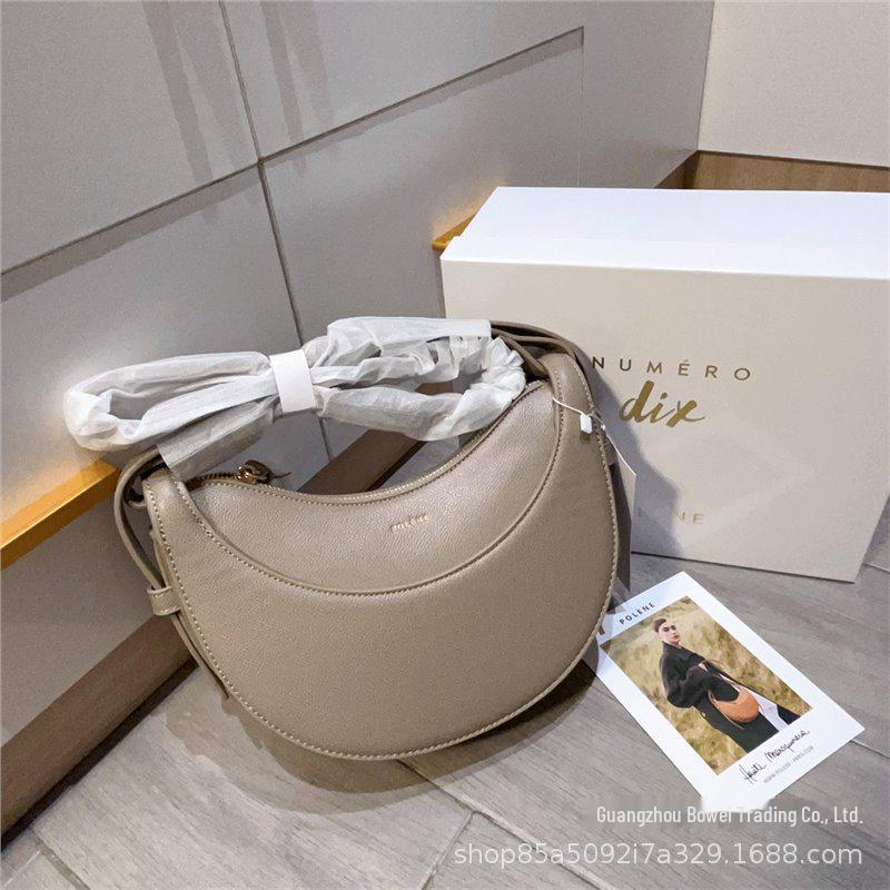 «POLENE Paris Женская сумка-седло из натуральной кожи в форме полумесяца»