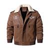 Men's Plus Size Faux Pigskin Fur Collar Aviator Jacket
