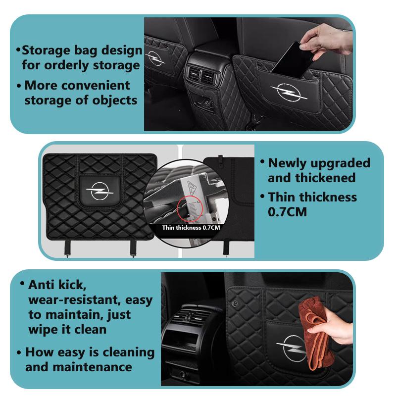Car Anti-kick Pad Leather Seat Back Protector Anti Scratch Mat For Opel Meriva Mokka Grandland Vectra Zafira Vivaro Antara