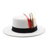 Male And Female Couples Hats British Classic Retro Woolen Flat Hat Big Eaves Hat Felt Hat