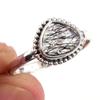 Natural Black Rutile Gemstone Handmade 925 Solid Sterling Silver Ring S.10 U3n73