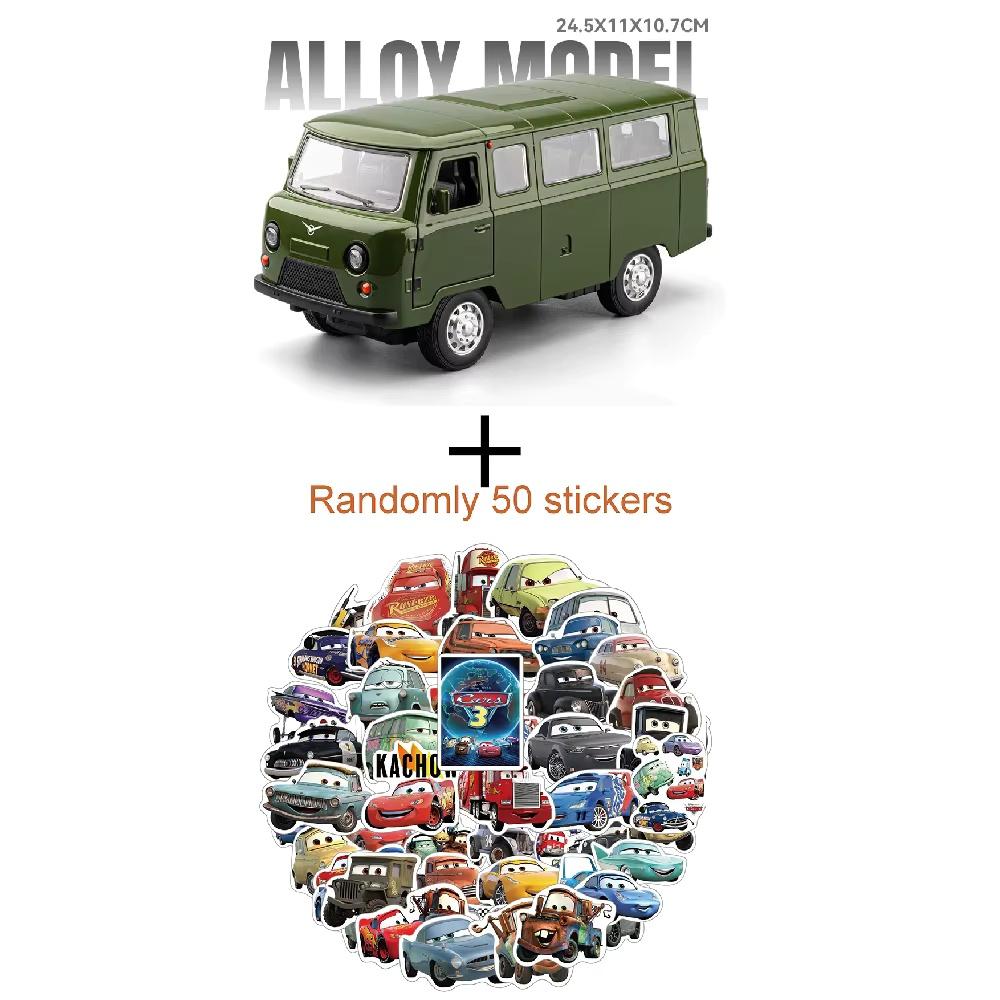 AAYE1 Large Size 1:18 UAZ TRAVELER Car Model Toy Metal Diecast Pull Back Sound Light Models Simulation RV Decoration Boys Presents