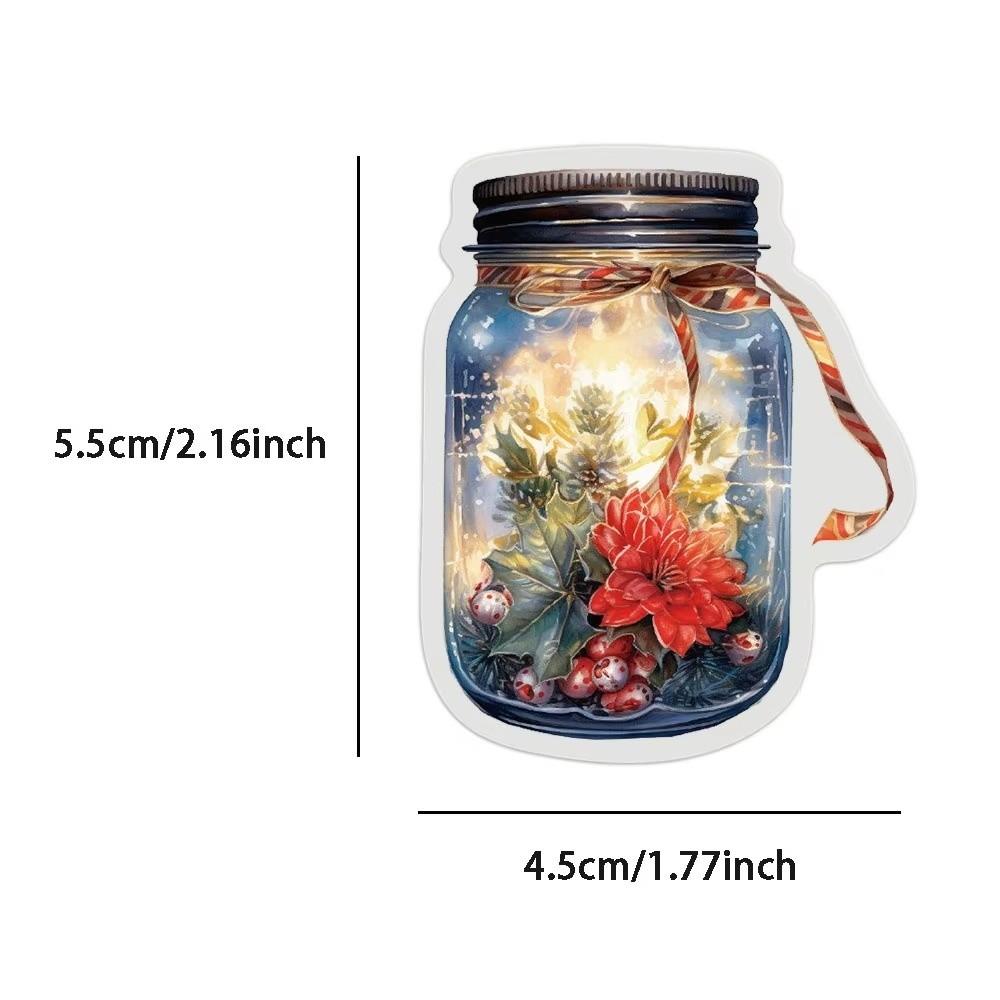 50Pcs Transparent Christmas Bottle Sticker Waterproof Laptop Decoration Phone Case Decoration