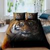 Tiger Bedding Set Queen Size for Boys Men 3D Animal Print Comforter Cover Wildlife Duvet Cover Set with 2 Pillow Shams 3 Piece