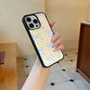 Ins желтая клетчатая заколка для чехла мобильного телефона iPhone17Pro 15 матовый PC16 девушка 13 большие отверстия 14 жесткий