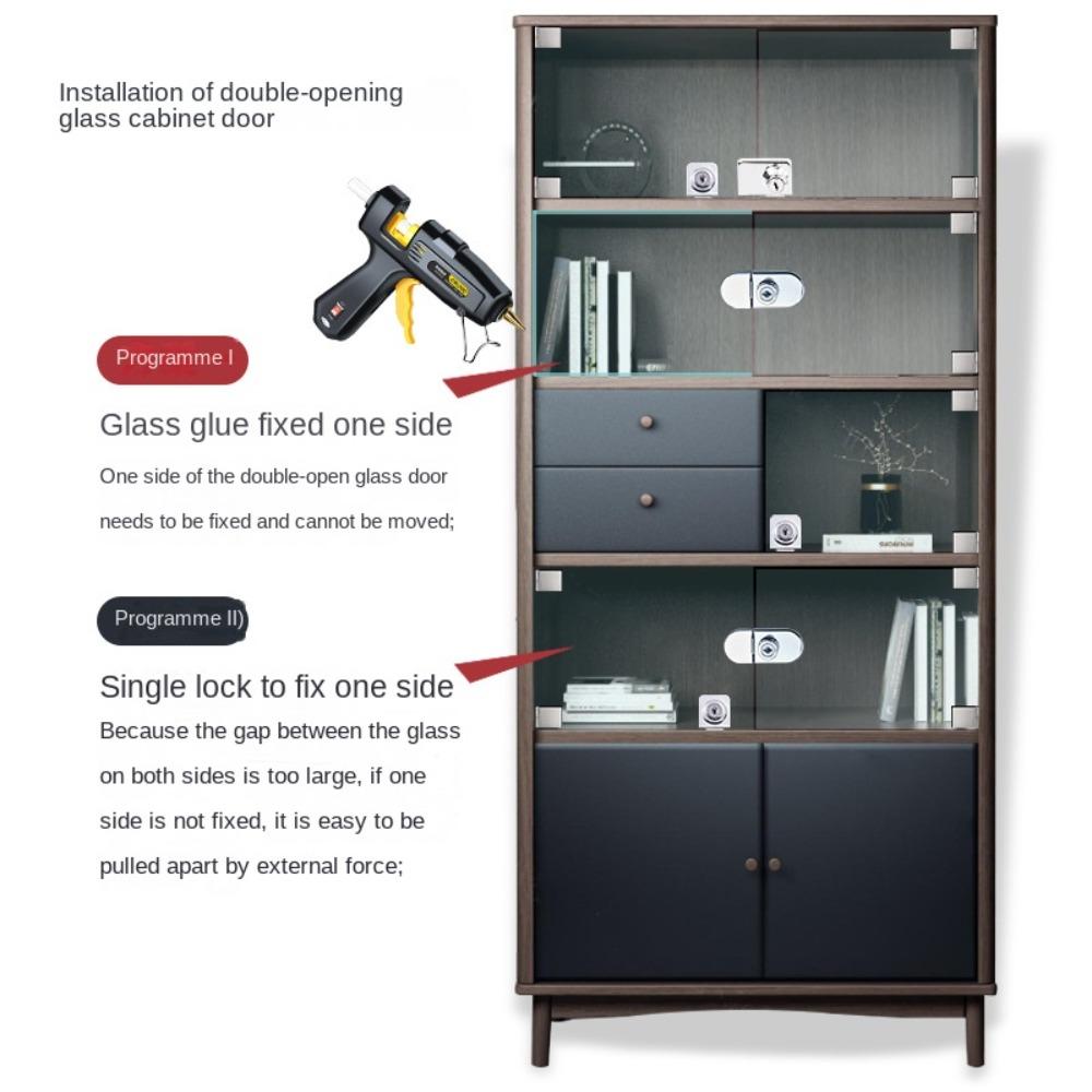 Замок для стеклянной двери из цинкового сплава, комплект замков безопасности, новый замок для витрины шкафа