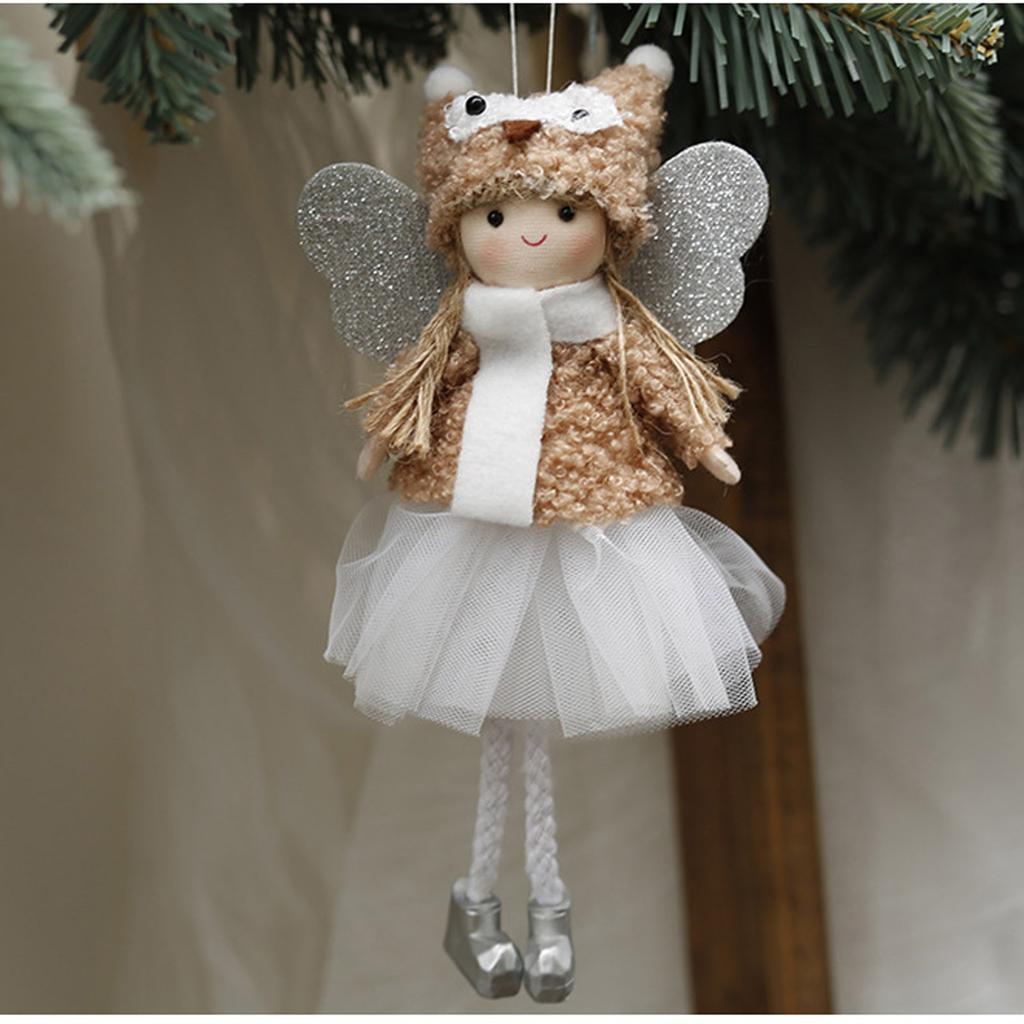 Рождественские плюшевые куклы-ангела для девочек, украшения, рождественская елка, подвеска, подвесное украшение для дома, новогодний декор, подарки для детей