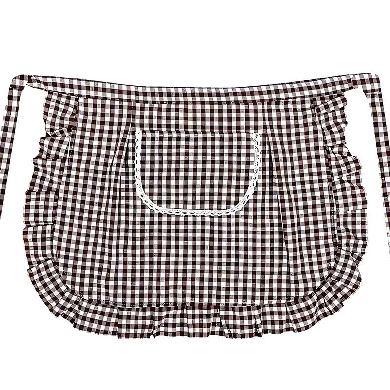 Фартук Клетчатый Квадратный Полуфартук Хлопковый Материал Пятноустойчивый Дышащий Домашняя Кулинария Рабочая Одежда Кухонные Аксессуары