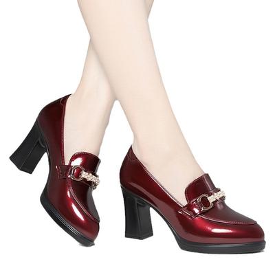 Женская летняя модная повседневная обувь 2024 года на толстых каблуках, удобная золотая цепочка с бриллиантами, застежка на пуговицы для работы