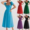 Ladies Spring And Summer Fashion Short-Sleeved Gentle Style Mid-Length Dress