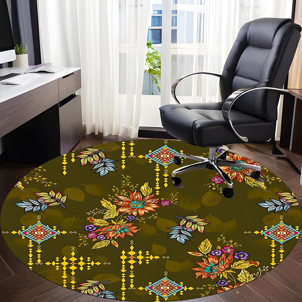 1pc Floral Pattern Chair Carpet for Office, Perfect for Office, Holiday Party Decoration Choice yy260314086