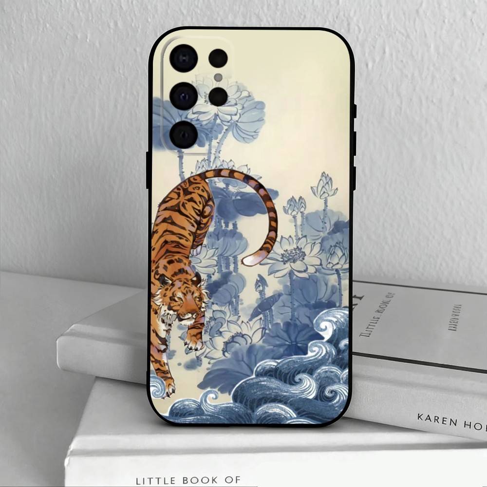 Чехол-постер T-tiger P для Samsung S25,24,23,22,30,21,10,9,Ultra,Plus,Lite,FE,4,5 G Мягкий Черный Чехол
