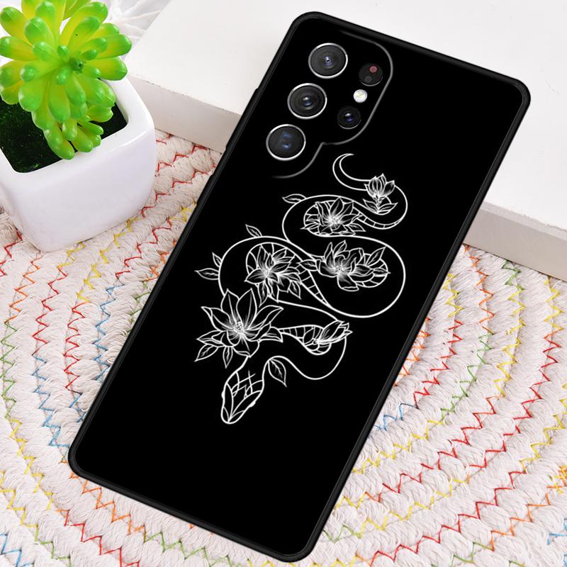 Модный чехол для телефона 'Змея и Цветок' для Samsung Galaxy note 10 pro S26 Ultra S23 S24 FE S25 S21 S22 PLUS ударопрочный
