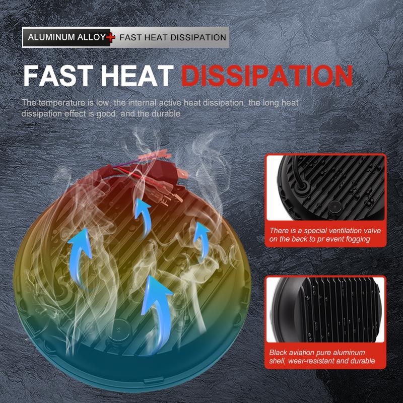 7 Inch Skull RGB LED Headlights Halo Angel Eyes DRL Skull Devil Eye Ghost Round Headlight for Chevrolet C10 Camaro Pickup