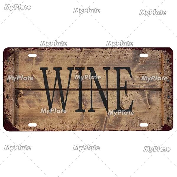 Vintage Wine & Coffee Metal Tin Sign - 15x30cm Plate, Man Cave Bar Wall Decor, Home Art Poster, 1pc