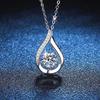 Elegant Water Drop Zircon Pendant Necklace with 1 Carat Korean Style Moissanite Diamond