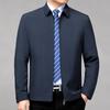 High-end Mulberry Silk Jacket for Middle-aged Men and Dads, Loose Large Size Business Casual Men's Jacket, Spring and Autumn Thin Style