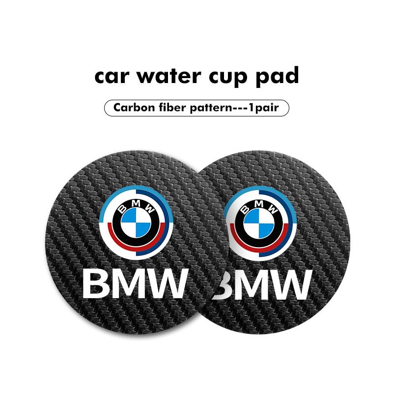 WQQ23 2pcs Car Coaster Water Cup Holder Anti-Slip Pads Accessories For BMW 1 3 5 7 Series M F01 F20 F10 F13 E52 E53 E60 E93