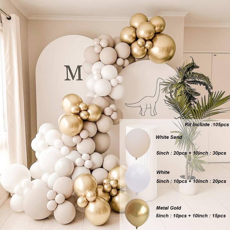 Coffee Brown Beige Balloon Garland Arch Kit Boy Girl Baby Shower Rustic Wedding Engagement Decoration Birthday Party Supplies Baptism Christenin