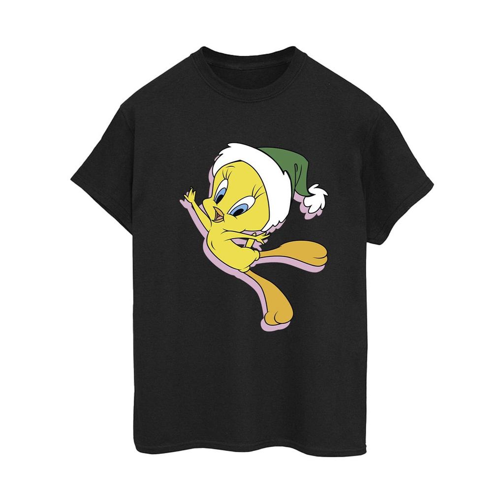 Looney Tunes Womens/Ladies Tweety Christmas Hat Cotton Boyfriend T-Shirt