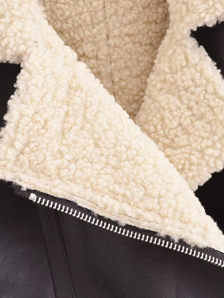 Женская кожаная куртка-пальто из цельного меха в европейском и американском стиле - Универсальная новая мода