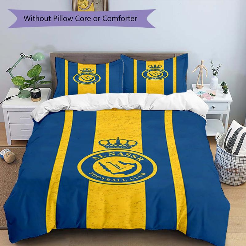 3pcs Football Team (27) Design Cover Set - HD Printed Bedding with 1 Cover and 2 Pillowcases - Perfect for Home and Dorm Decor