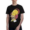 Custom S-Simpsoned Homer Listen To Your Donuts Tshirts for Men Short Sleeve Leisure T Shirt Cool T-shirts SlimPure Cotton Tees