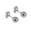 Surgical Stainless Steel Round Ball Ear Studs Earrings 5 Pair Set Assorted Sizes For Men Women