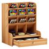 Pen Holder Wooden Storage Box Large Capacity Creative Fashion Multi-Compartmental Pen Holder Office Desktop Storage Shelf