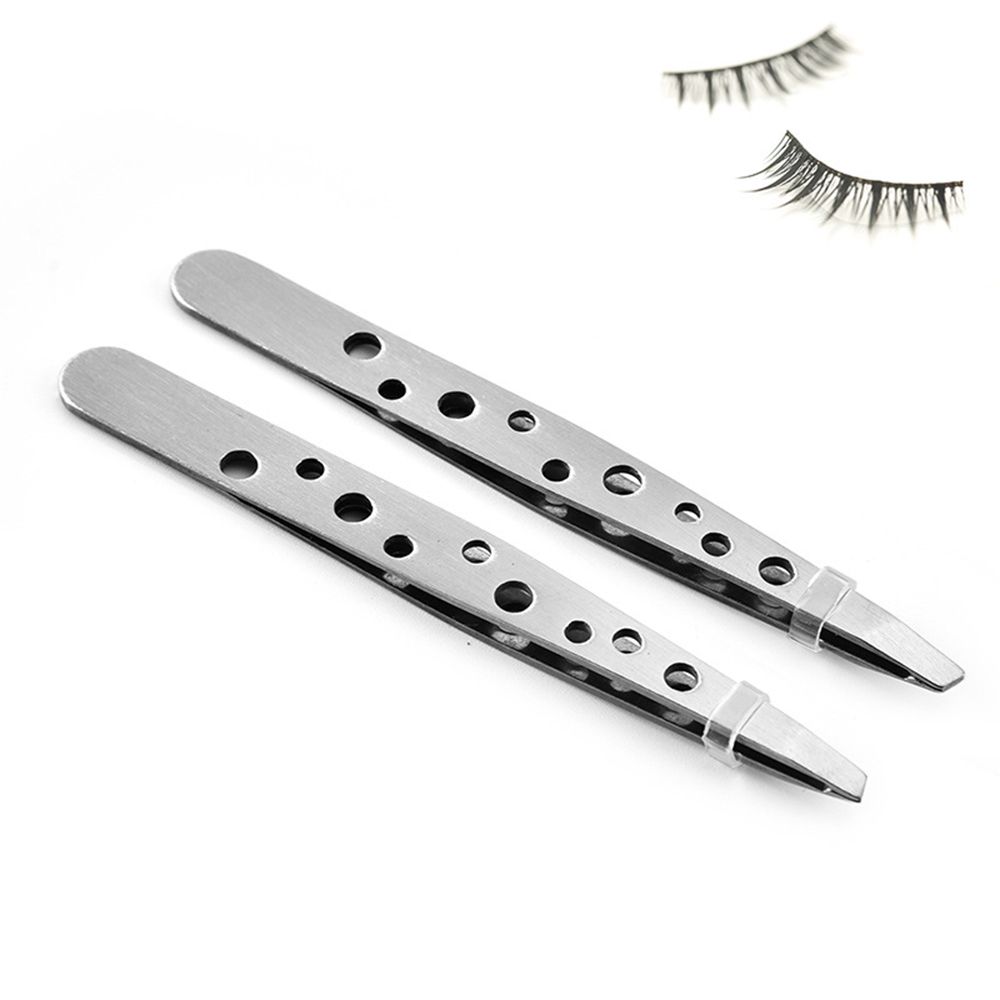 Eyelash Extension Applicator Hair Removal Eyebrow Tweezers Clip Stainless Steel Slant Tip