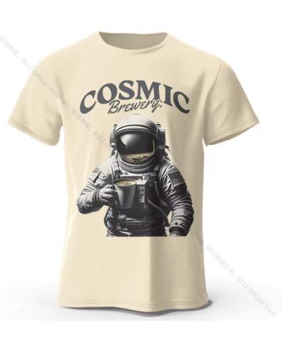 Mens Cosmic Brewery Print T-Shirt Oversized Street Graphics T-Shirt