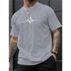 Creative Print Men's Fashionable Summer Crew Neck Short Sleeve Sports T-shirt, Comfortable And Versatile