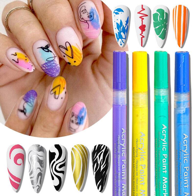 Nail Art Graffiti Pen UV Gel Polish Waterproof Drawing Painting Liner Bru ~ *