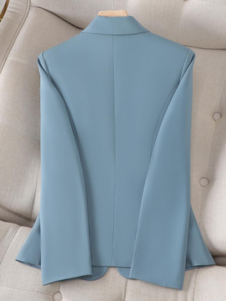 Осенние новые повседневные топы с длинными рукавами, офисные женские блейзеры, элегантный однотонный универсальный блейзер на пуговицах, женская одежда