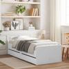 VidaXL Bed Frames with Drawers, Single Bed with Slat Base, Adult Bedroom Bed, Modern, White 90x190 Cm Wood 3207350