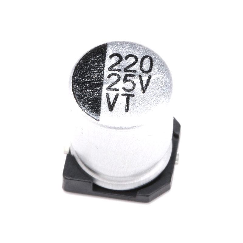 Алюминиевый электролитический конденсатор SMD 25В 220мкФ, 8x10.5мм