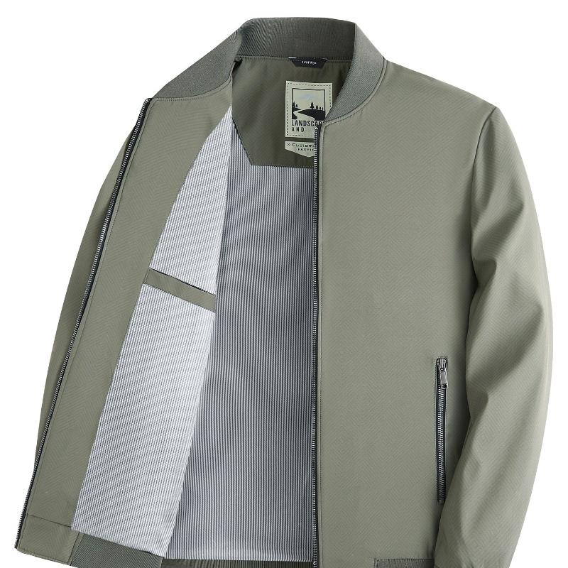 Cozy Up Мужская повседневная жаккардовая куртка-бомбер, легкая университетская куртка, модное пальто на молнии с карманами