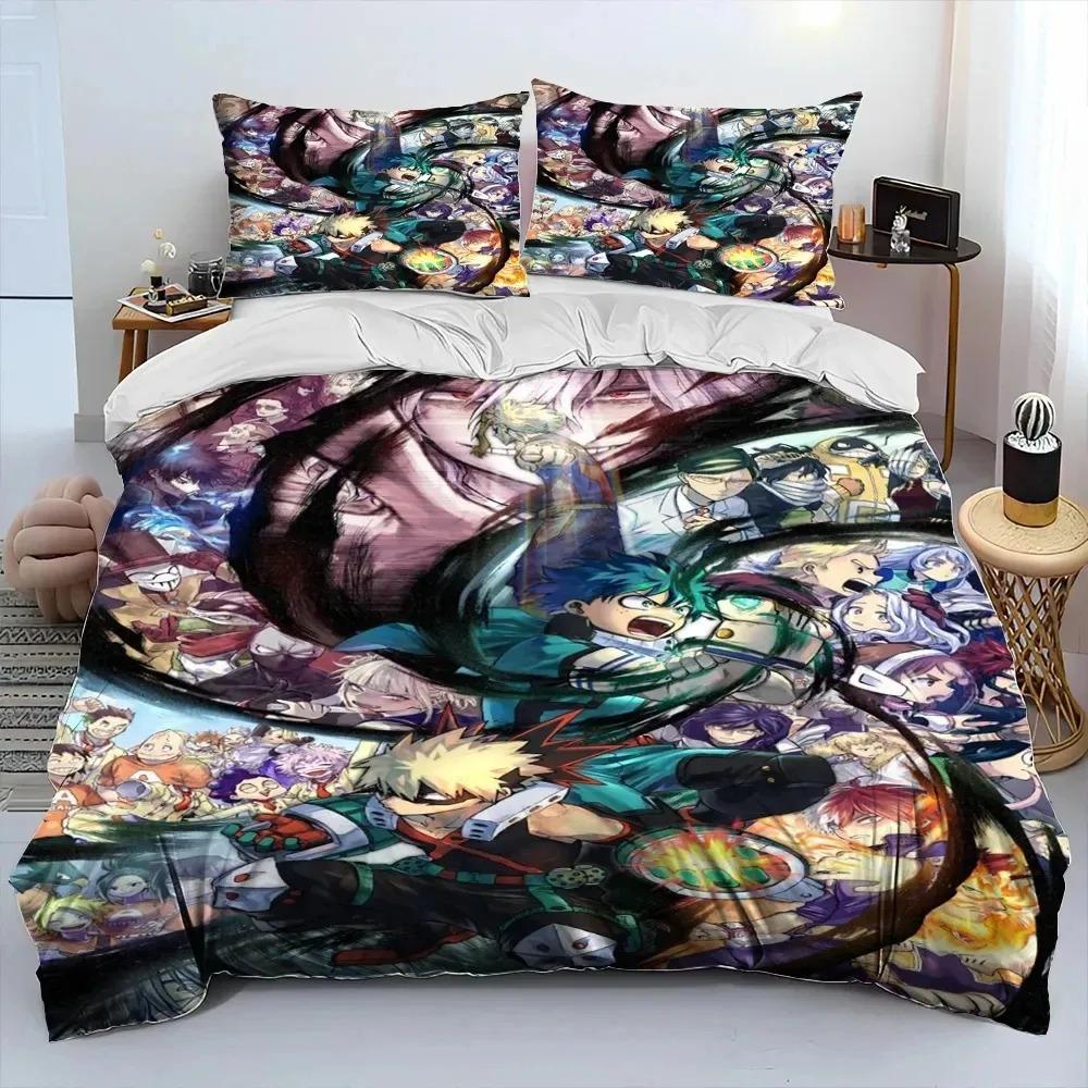 Anime My Hero Academia Izuku Deku Bedding Set Twin Queen Size Duvet Cover Pillowcase for Boys Girls