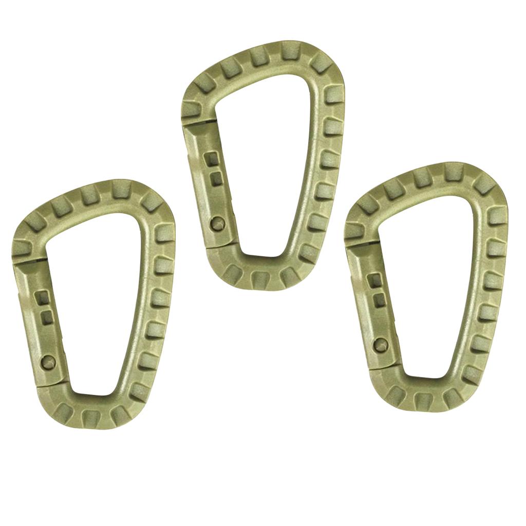 Small 3 Pcs Carabiner Clip with Spring-Loaded Gate for Hiking and Outdoors