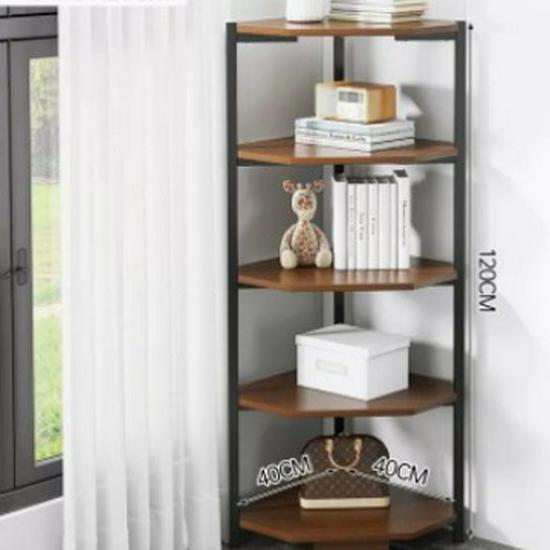 In-Stock Triangular Corner Bookshelf for Living Room, Bedroom, Dining Room, Floor-Standing Wall Shelf