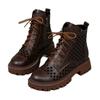 Leather Hollow Martin Boots Women's Sandals 2025 Summer New Women's Shoes Popular Short Boots Breathable Mesh Hole Shoes