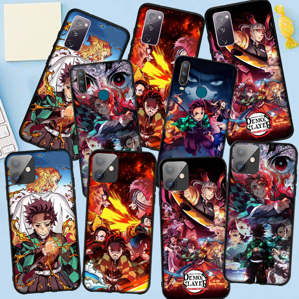 Чехол для Samsung Galaxy S25 S24 S23 iPhone 16 15 Xiaomi Redmi Note 14 13 12 16E X 11 Pro Max OPPO Moto Huawei аниме Kamado Tanjirou Demon Slayer Cover