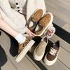 Fashion 2025 Spring New Sports Women's Shoes Fashion Low Top Thick Bottom Casual Board Shoes Suede Round Head Strap Flat Shoes