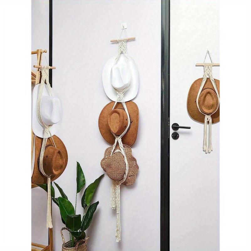 1 шт./1 комплект Макраме Деревянная Подставка для Шляп Плетеная Подставка для Шляп Ручной Работы Органайзер для Шляп Настенные Полки Подставка для Ковбойских Шляп для Бейсбола Общежития Кабинета Над Дверью