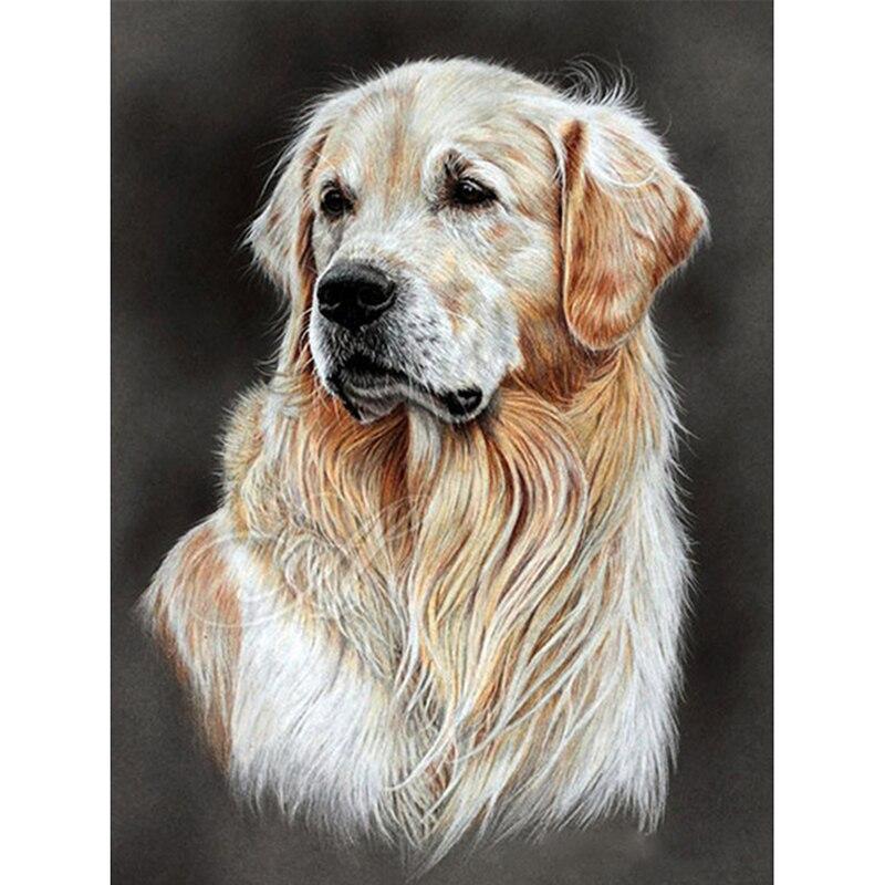 DIY5D Diamond Painting Dog Diamond Embroidery Rhinestone Full Round/Mosaic Animal Cross Stitch Home Decor Manual Art Gift