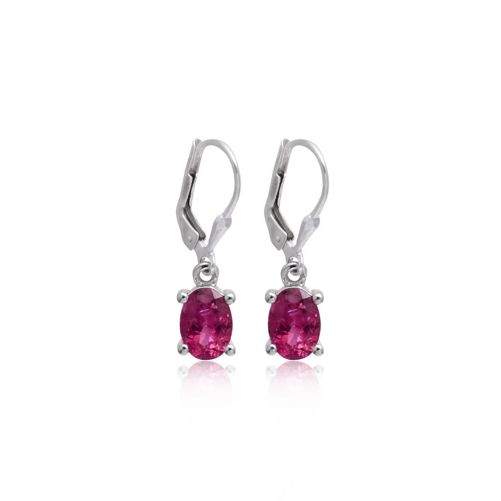 Серьги с рубеллитом и турмалином AAA+ из стерлингового серебра 925 пробы ~ Украшения ручной работы