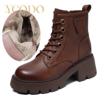 Женские осенне-зимние ботинки Marton из натуральной кожи на платформе, модные школьные ботильоны для девочек в британском стиле в стиле ретро