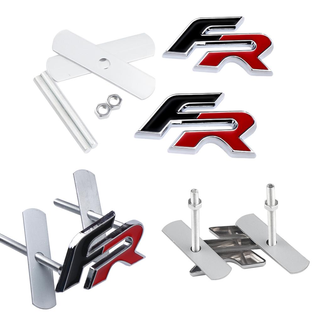 vhzh5 Car Styling Metal Auto Front Grille Emblem Stickers Decoration For Seat Cupra FR Leon Ibiza Ateca Born E-Racer Formentor Tarraco