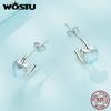 WOSTU Серьги-гвоздики из стерлингового серебра 925 пробы в форме сердца с синтетическим лунным камнем для женщин, серьги-гвоздики оригинального дизайна, ювелирные изделия